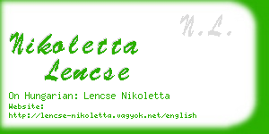 nikoletta lencse business card